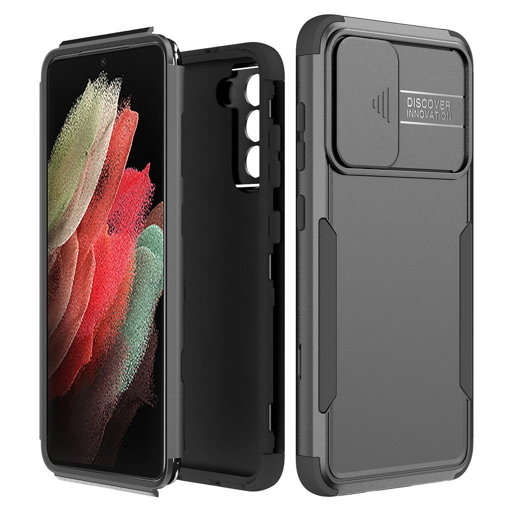 Für Samsung Handyhüllen mit einem Nischen-High-End-Gefühl, kreatives Schiebefenster-Design, sturzsichere Schutzhülle, All-Inclusive-Handyhülle
