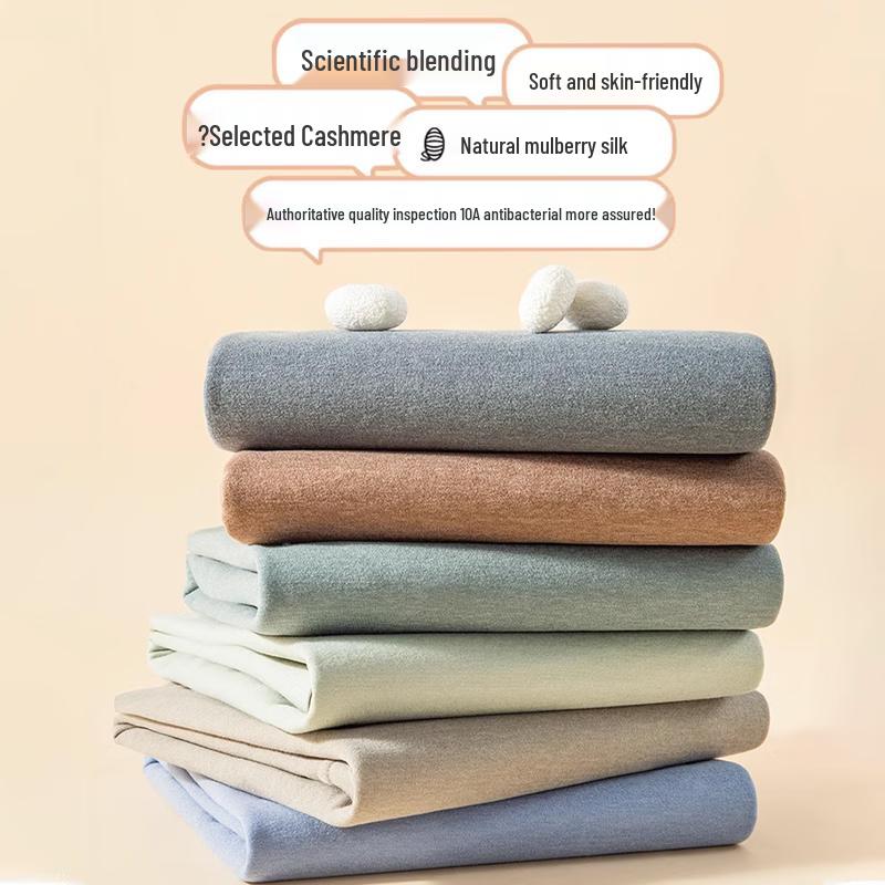 Męski Młodzieżowy Kaszmirowo-Jedwabny Zestaw Bielizny Termicznej