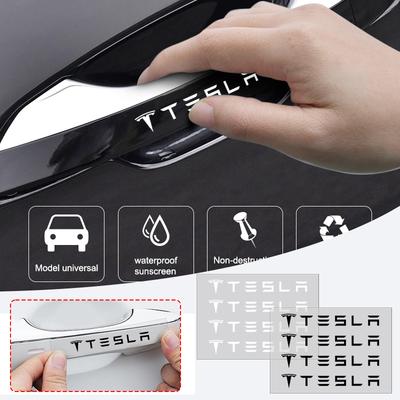 4Pcs Car Door Handle Stickers Tire Rear View Mirror Decals for Model 3 TM3 TMX Decals Model 3 Y Decal Model X S 2016-2020