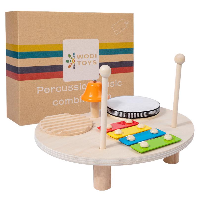 Wooden Xylophone & Drum Set: Multifunctional Percussion Instrument and Educational Toy for Young Children