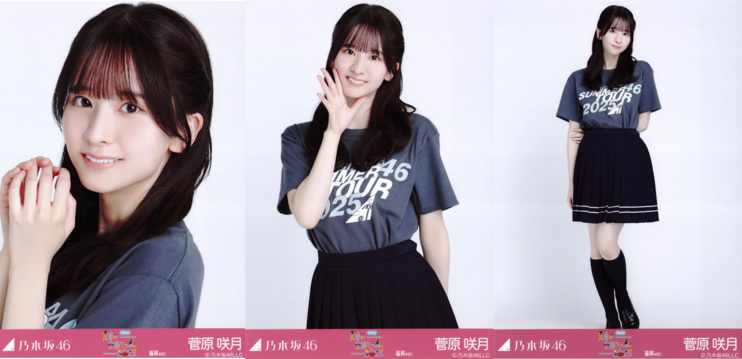 

Nogizaka46 Raw Photo Midsummer National Tour 2025 T-shirt Fukuoka ver. Complete set of 3 Sugawara Satsuki