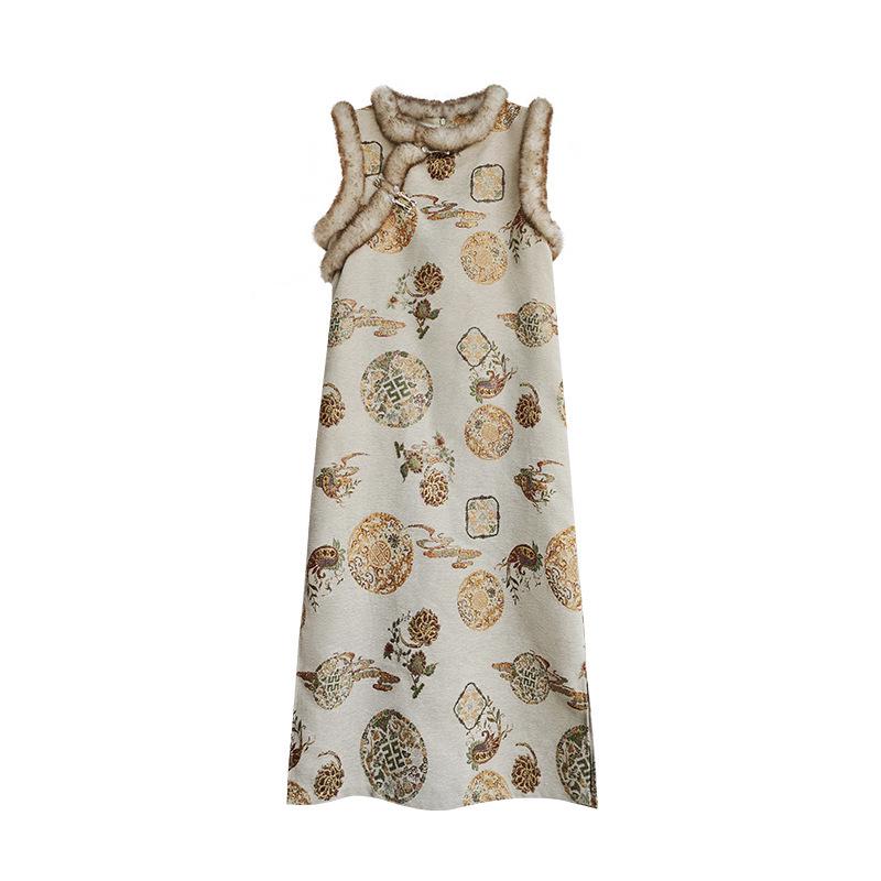 

Осенний новый китайский женский улучшенный комплект из двух частей платья-чонсам S