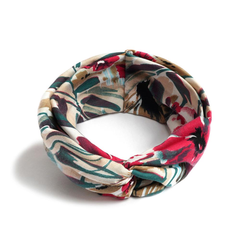 Bohemian Cross Knotted Headband Gypsy Yoga Sports Headband Wide Female Stretch Headband