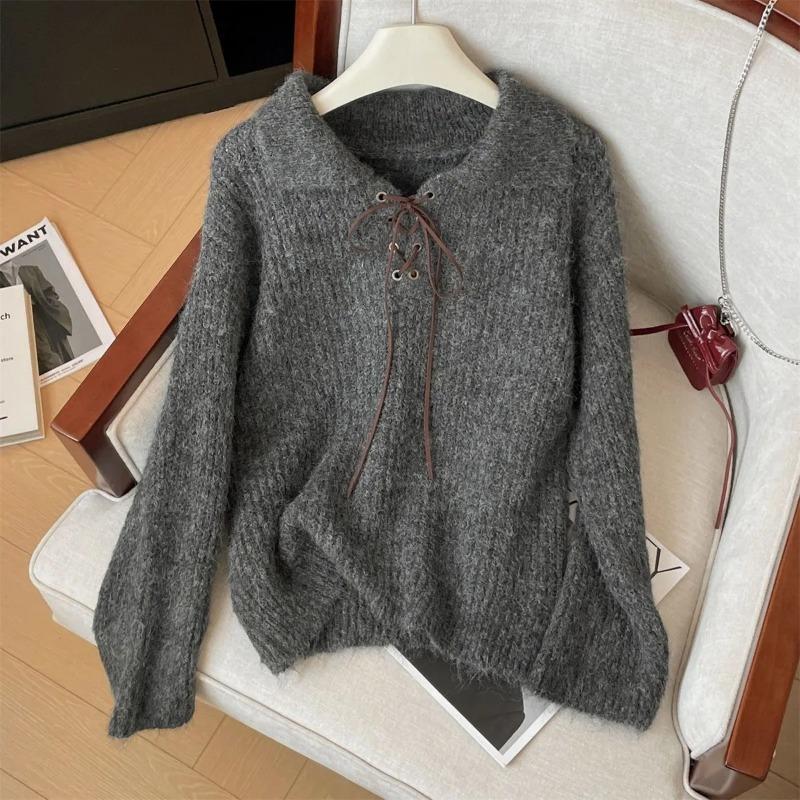 Pullover für Damen Winter Baumwolle Verdickt Warmer Strick Dehnbar Langarm Oversize Jumper Pullover Tops
