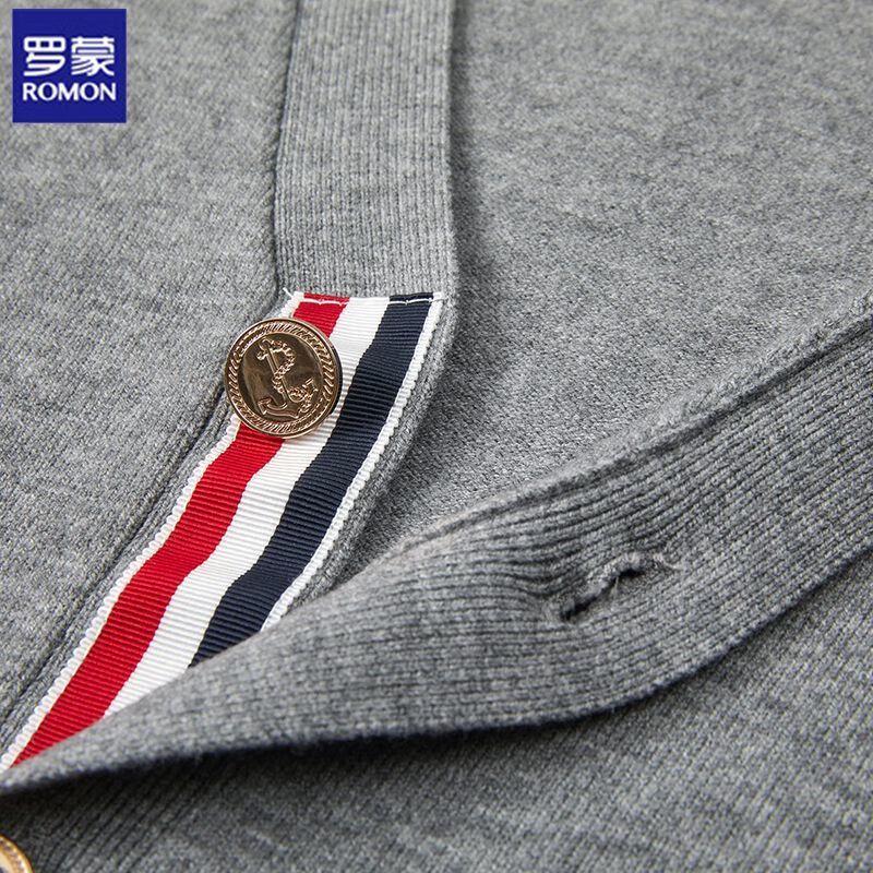 Luomeng Men's V-Neck Color-Block Knit Cardigan