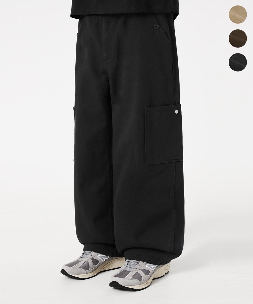 TRILLION Multi Cargo Semi-Wide Cotton Pants_3Color