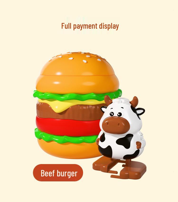 Bouncing Treasure: Cute Beast Burger Wind-up Chick & Pig Hopping Toy