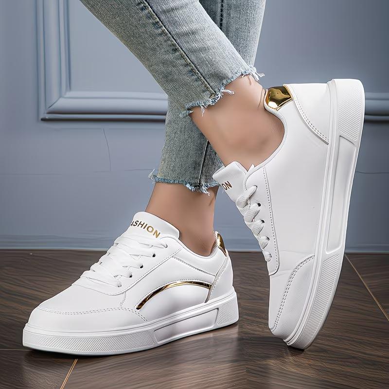 Sneakers, Women's New Style White Casual Versatile Trendy Skate Shoes, Spring Sports Shoes for Students