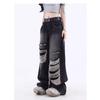 2024 New Ripped Jeans Women Korean Fashion High Waist Loose Casual Pants Women Gothic Baggy Denim Pants Streetwear Jeans