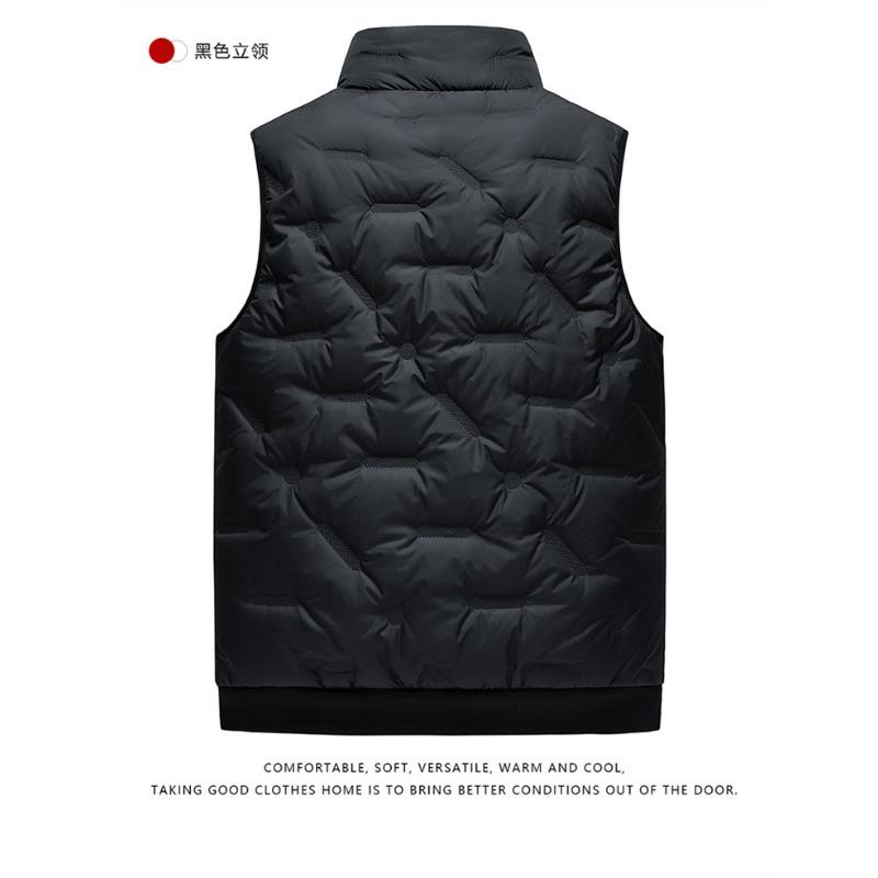 Men S Stand Collar Thick Padded Vest Loose Plus Size Casual Winter