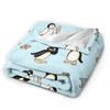 Warme Decke Junge Mädchen Picknick Pinguine Niedlich Überwurfdecke Flanell Tagesdecke für Sofa Bett Flauschige Sofabettdecke