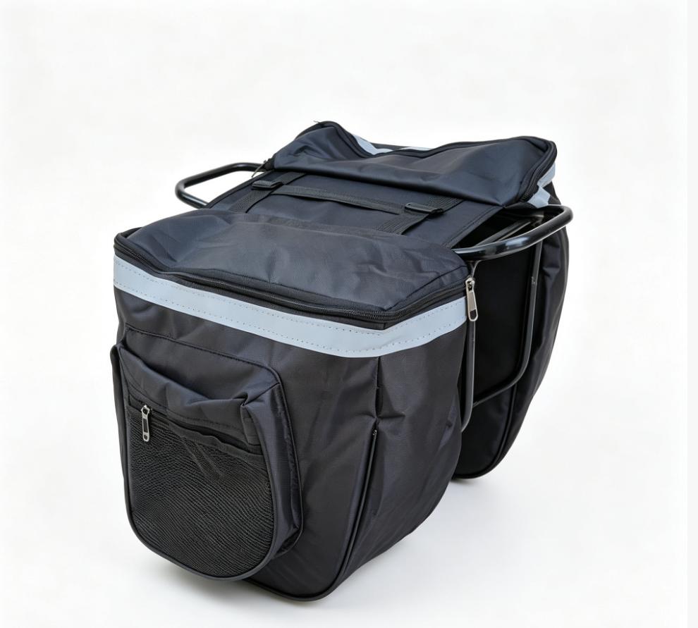 Bicycle Rear Seat Bag Large Capacity Waterproof Double Side Pannier Bag With Reflect Strip Bicycle Rear SeatTail Bag
