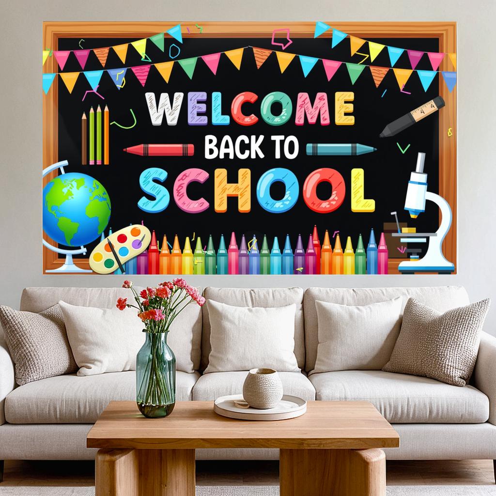 Educational Event Banner Vibrant Durable Portable Classroom Decoration Engaging Photo Booth Background for Children Celebration