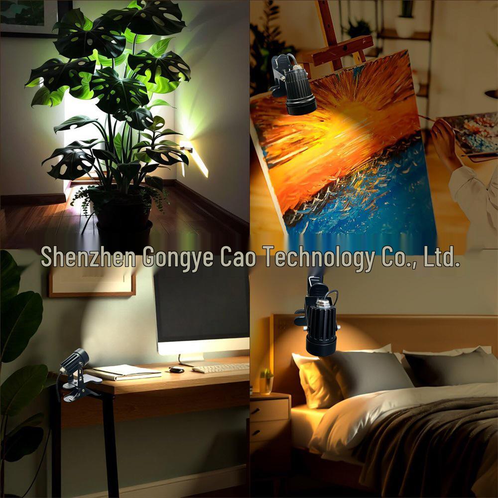 3-Color Dimming 5W LED Clip Spotlight for Exhibitions, Weddings, Ads, and Desktops