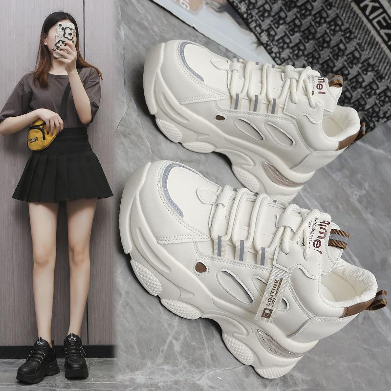 Factory Dad Shoes Girl Spring and Autumn 2025 New Versatile Small Thick-soled Breathable Sports Little White Shoes