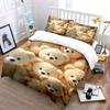 Soft Plush Teddy Bear Set Soft Skin-Friendly Bedding Set Includes 1 Duvet Cover And 2 Pillowcase Gift