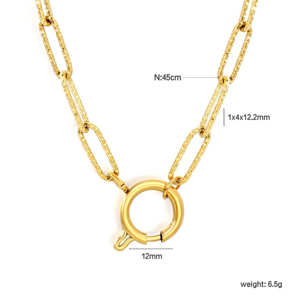 Personalized Hip Hop Necklace Stainless Steel Simple Versatile Spring Buckle Clavicle Chain Chain Clavicle Chain