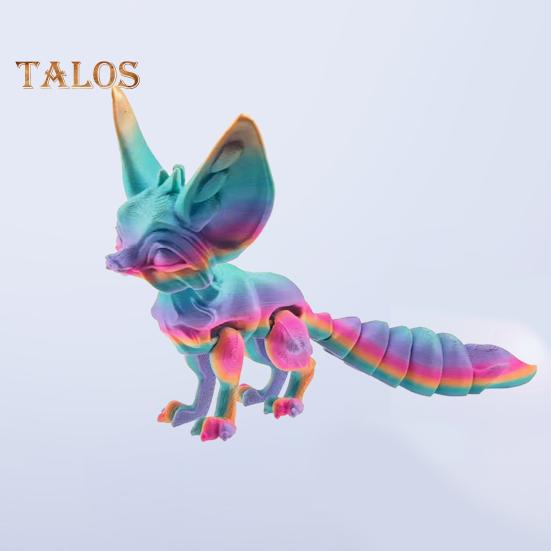 3D Printed Fox Ornament Articulated Fox Figurine with Flexible Tail And Limbs Stress-Relieving Fox Toy for All Ages Desktop Decor