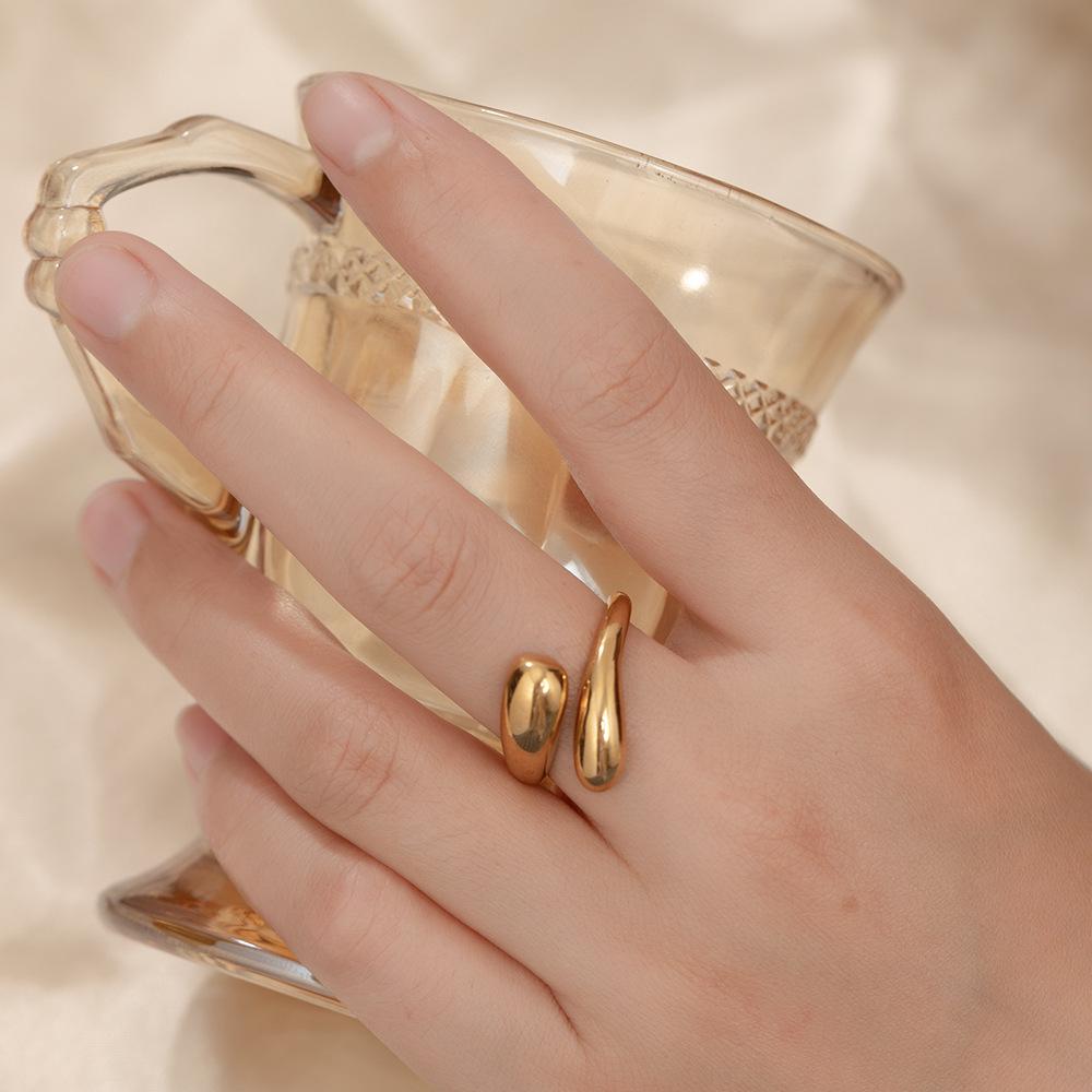 Verflochtener Verstellbarer Edelstahlring - Offenes Design, Auf Lager