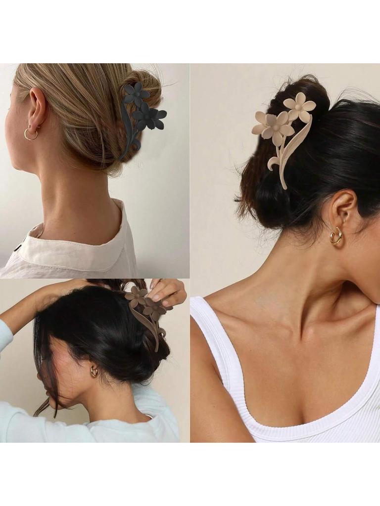 Flower Hair Claw Clips Non-Slip Matte Flower Hair Clips for Women  Hawaiian Hair Flower Clip Large Plumeria Hair Clip