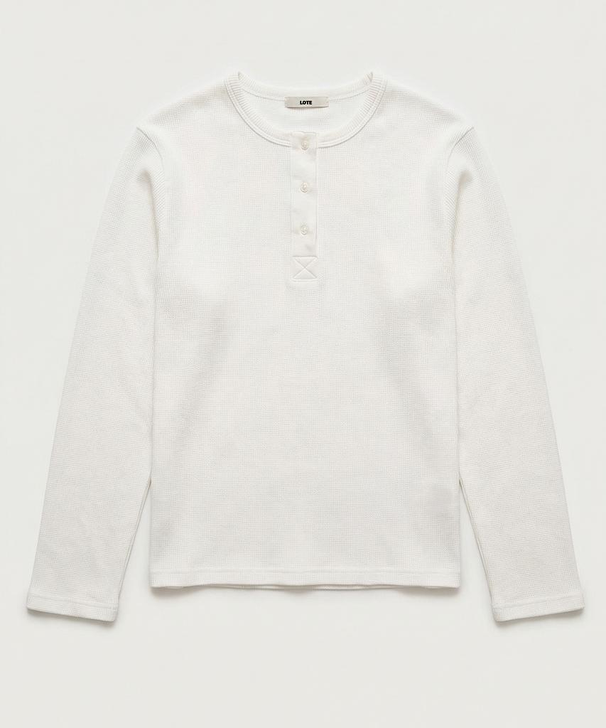 Loteu Waffle Button T-Shirt_2 Color