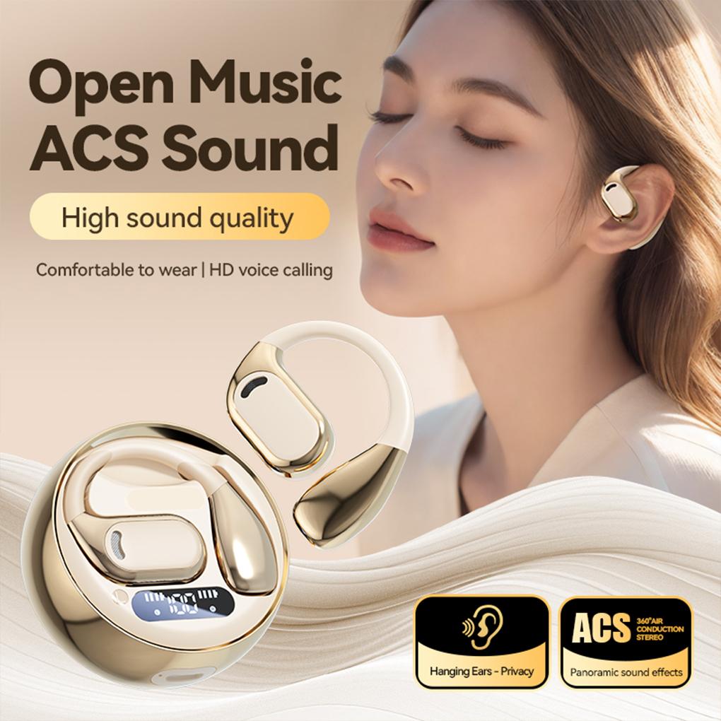 AI Intelligent Translation M76 Wireless Bluetooth Headset Noise Reduction Hanging Ear Running Ows Headset Universal For Travel