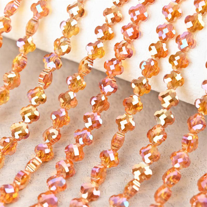 Electroplated Four-Leaf Clover Sherpa Beaded Jewelry Accessories for DIY Necklaces