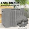 73L Plastic Garden Storage Box, Outdoor Storage Box with Handles, Waterproof Outdoor Storage Container, Khaki