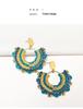Handmade Ethnic Fan-Shaped Beaded Earrings - Unique, Light Luxury Style for Women