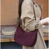 Winter Women's Natural Suede Leather Classic Underarm Bag Female Soft Cowhide Durable Handbags Ladies Luxury Designer Bags