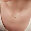 Lunne 14K Diamond Baguette Linear Necklace (14K Gold) #Lcn17