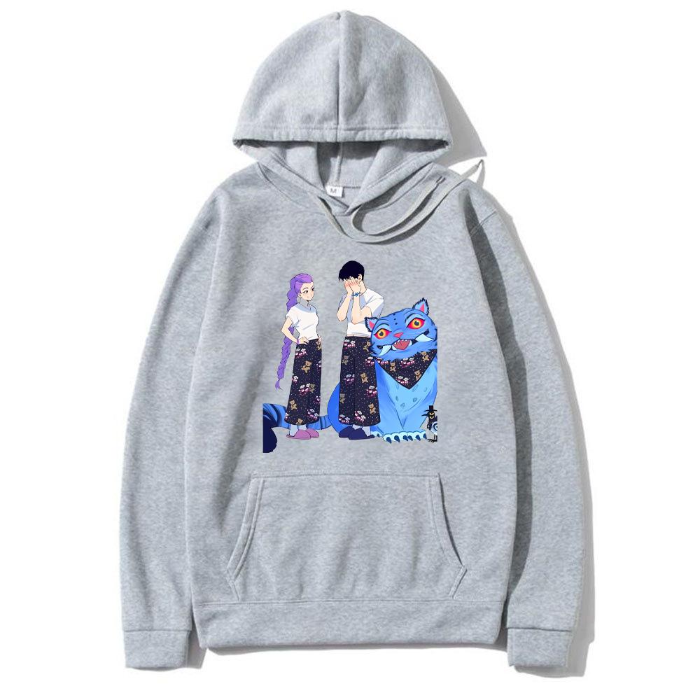 KPop Demon Hunters Derpy Tiger Graphics Hoodie Men Women Cute Kawaii Sportswear Vintage Fleece Fashion Long Sleeve