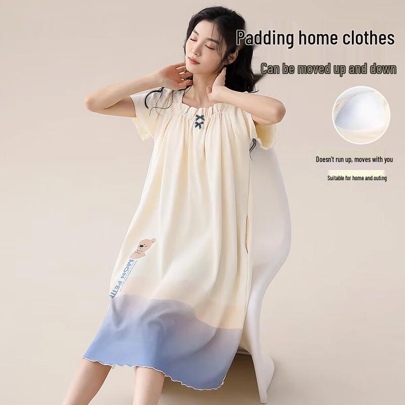 Women's Pure Cotton Short Sleeve Nightgown Dress