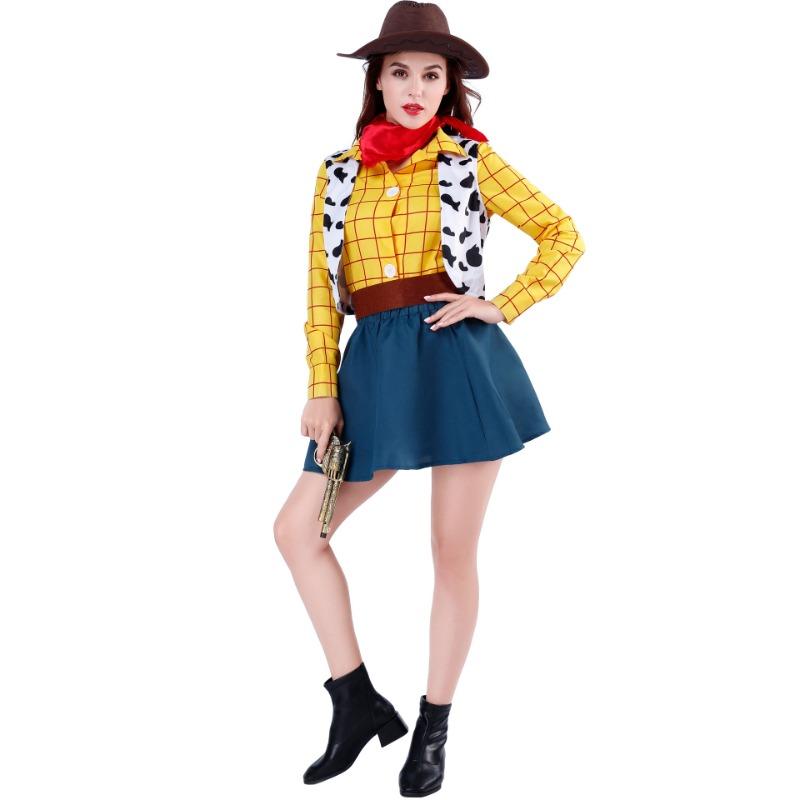 Halloween Woody Couple Costume Western Cowboy Men's and Women's Stage Costume Toy Tory