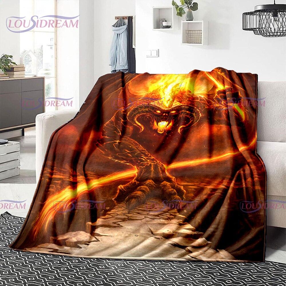 

Класичний фільм L-Lord of the R-Rings Pattern Фланелева ковдра для офісу Теплий і зручний диван Дорожня ковдра 75cm x 90cm