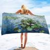 Water Lilies Oversized Microfiber Beach Towel,Lightweight Pool Swim Palm Tree Bath Towel,Cute Quick Dry Sand Proof Beach Towel
