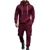 Men  Leisure  Hooded Hood  Hoodie  Trousers  Adding Fleece  Loose  Hoodie  Set