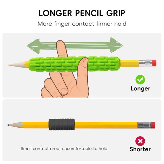 4Pcs Textured Silicone Pencil Grips for Stress Relief Sensory Fidget Sleeves Quiet Classroom Fidget Tool for Home School Office Travel