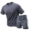 Casual Sports Suit Men's Running Loose Quick-drying T-shirt Men's Short-sleeved Men's Shorts Men's Fitness Clothing Ice Silk Suit