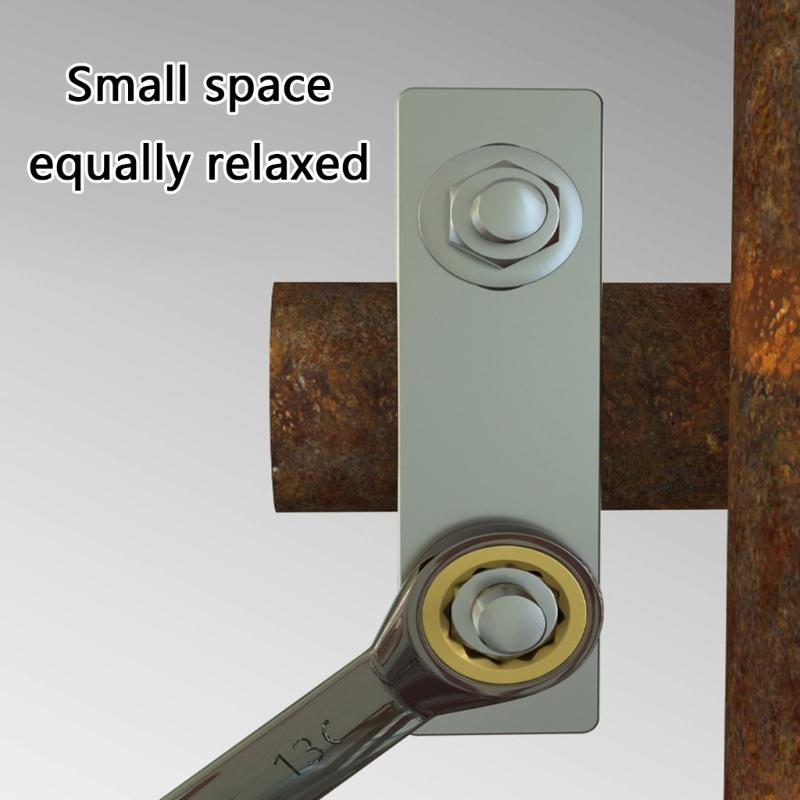 72 Tooth Gear Ratchet Wrench Steel Double Box End Spanner for Car Repair Tool Tightening Wrench Repairs Accessories