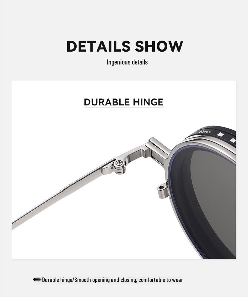 Polarized ND9-Stop Adjustable Magnetic Clip-on Sunglasses for Prescription Eyeglasses