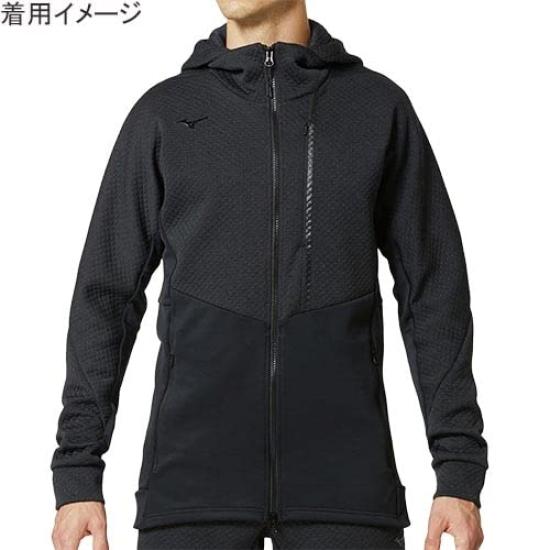 Mizuno Quilted Training Slim Double Size M to Japanese Size Men's Jacket, Fit, Zipper, 32MC9553, Black, (Equivalent M)