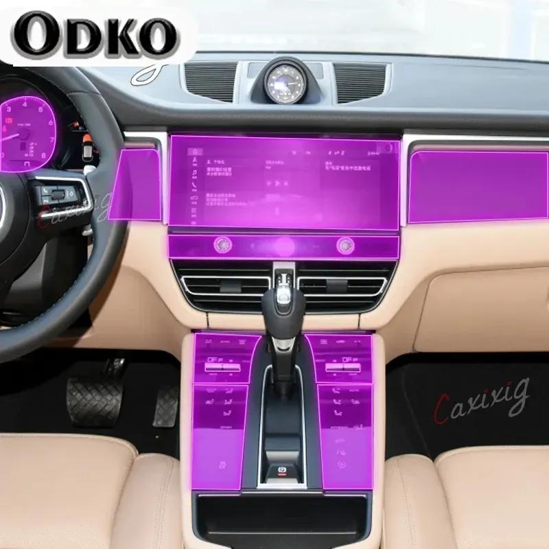 For Porsche Macan - Car Interior Film Dashboard Piano Board Shift Center Console Anti-scratch Transparent TPU PPF Film