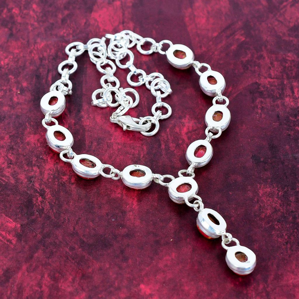 Red Sea Sediment Necklace Gemstone Jewelry, 925 Solid Sterling Silver Necklace, Handmade Jewelry Birthstone Necklace, Gift For Him