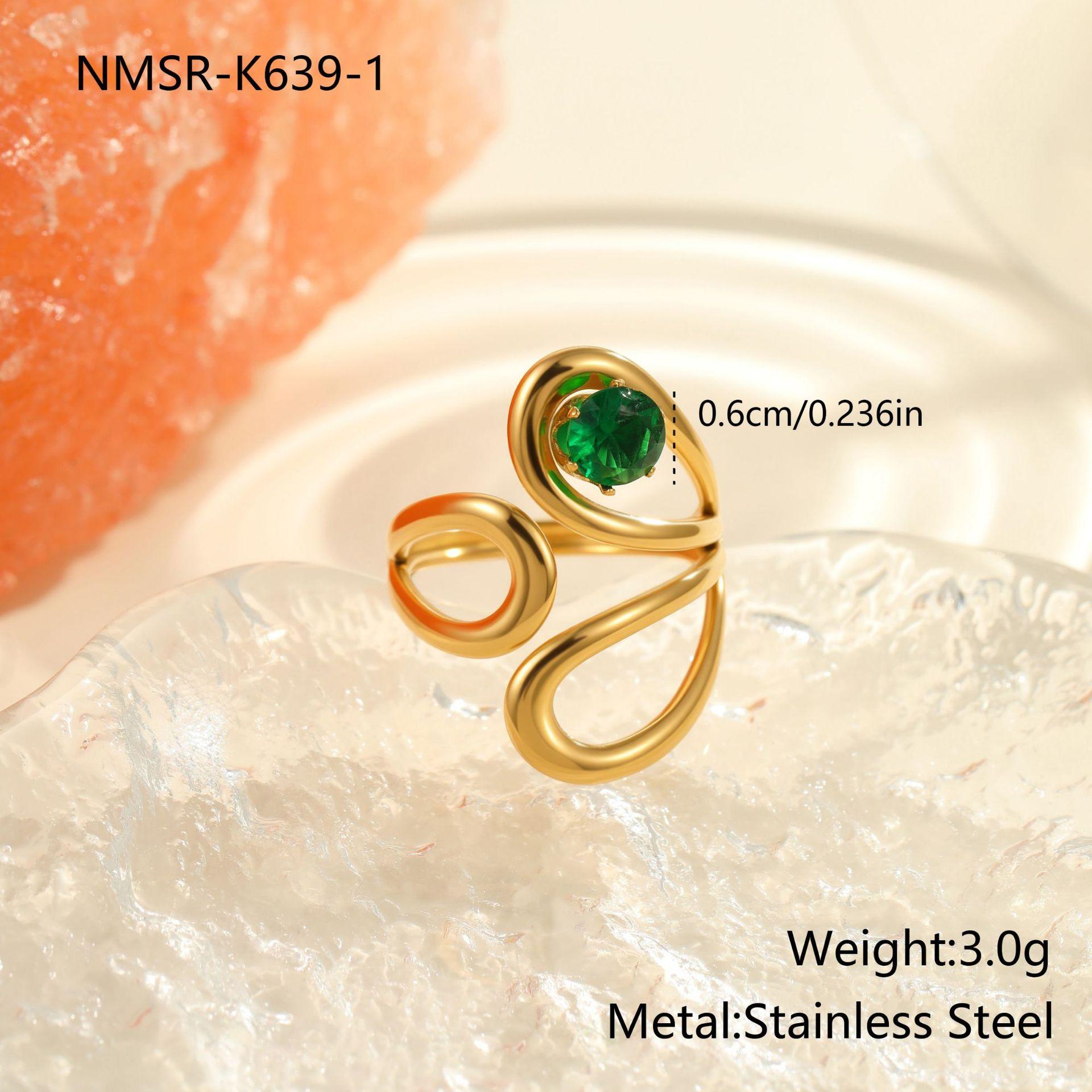 GEMCHIC Women s Vintage Zircon Stainless Steel Open Ring - Adjustable, Non-Fading, Ins Style