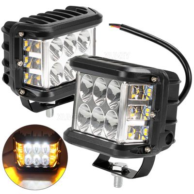 2x4 Zoll Strobe LED Licht Pods Bernstein Seite Shooter Weiß Spot Offroad Lichter Bar Notfall Nebel Fahren Arbeit Licht Lkw Boot SUV