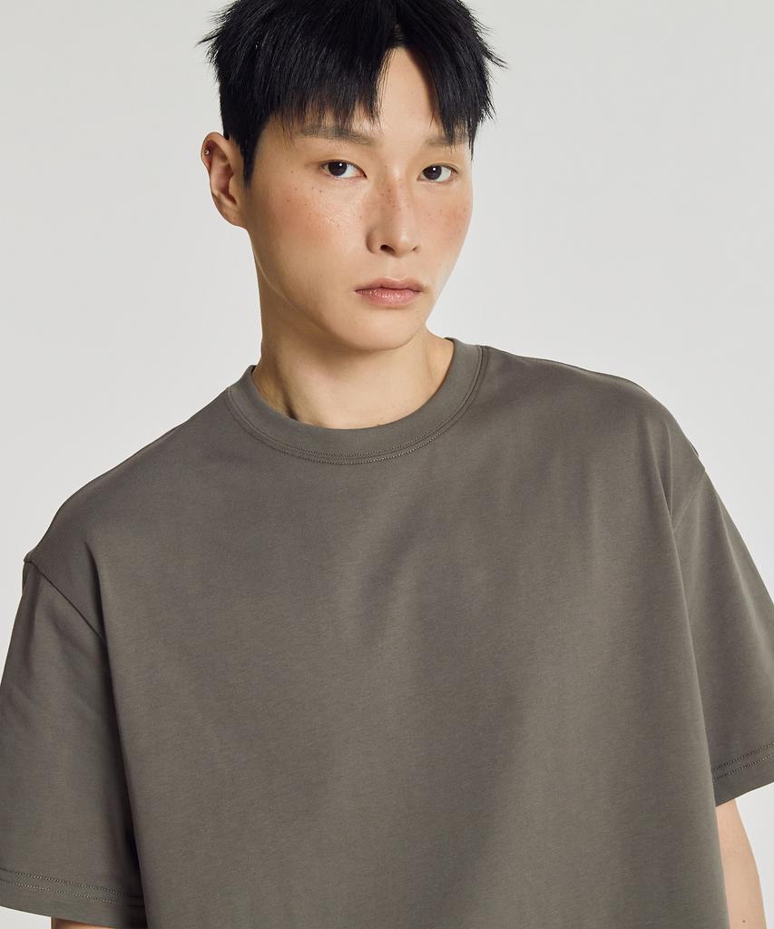 Nyuballanseu Nbneg21443 / Uni Essential Signature Short Sleeve T-Shirt (Gray Khaki)