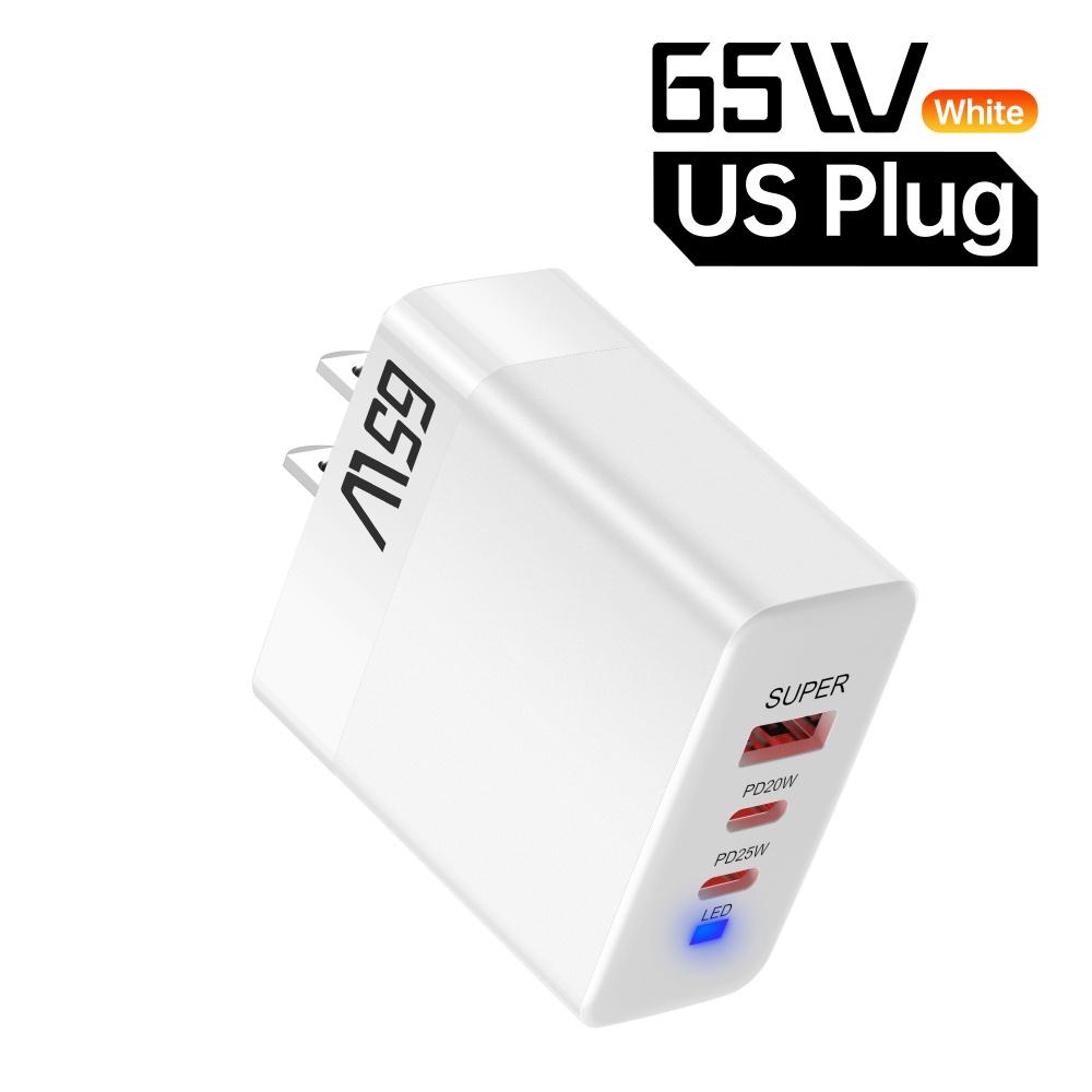 

Всего 65 Вт USB C зарядное устройство супер быстрая зарядка Type C PD мобильный телефон настенный адаптер для iPhone 16 Pro Max Xiaomi Samsung S24 White US Plug
