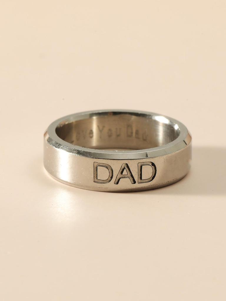 Elegant European and American Fashion Jewelry Stainless Steel DAD Ring.