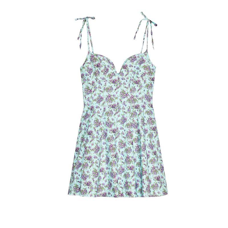 

Summer New Product Women s Clothes Retro Flowers Print Poplin Mini Dress 3152346 2888777 Turquoise XS